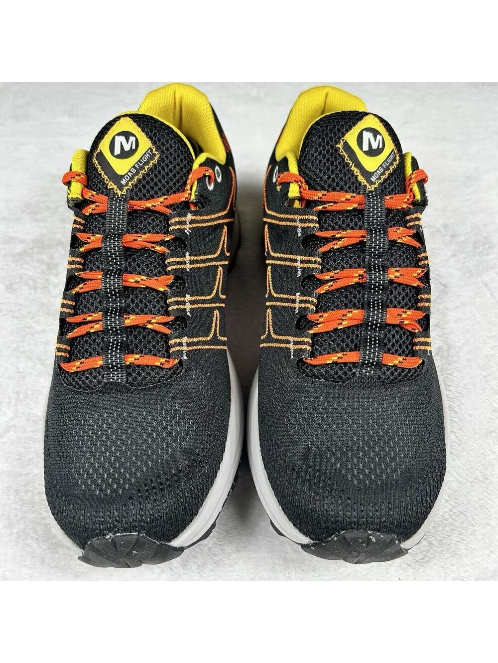 Merrell Moab Flight Trail Running Shoes Mens Size 10.5 Black/Sulphur J067531 New